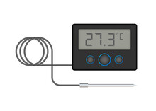Kitchen Or Laboratory Thermometer. Food Temperature. Vector Stock Illustration.