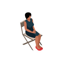 Woman On Folded Chair