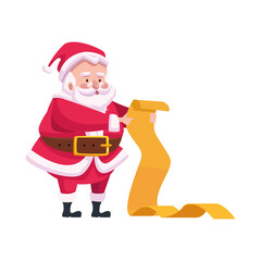 Sticker - cute santa claus reading gifts list character