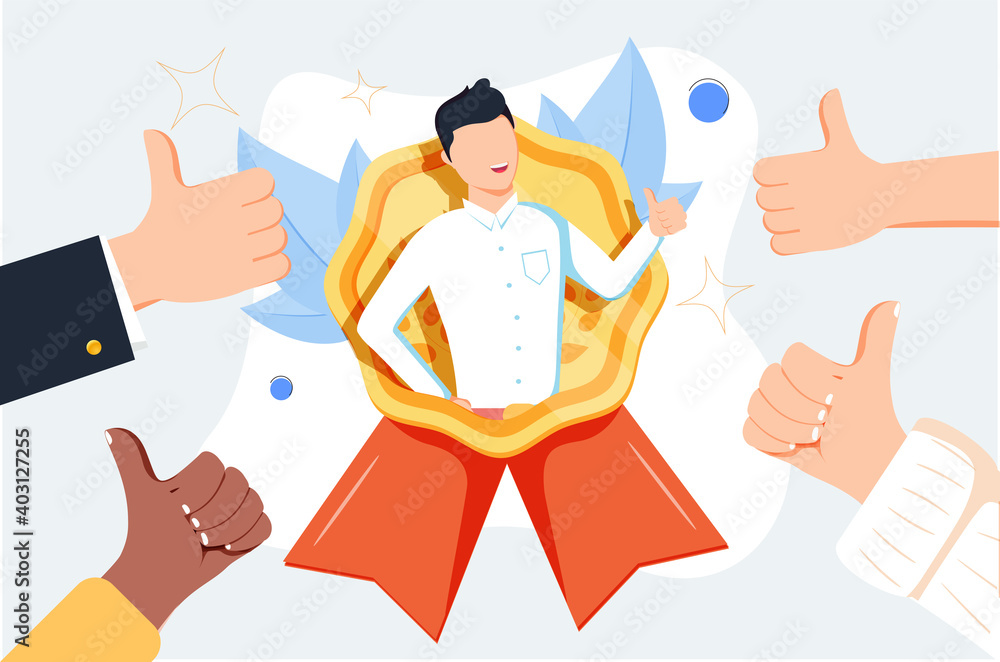 Reputable Recognition Vector HR recognition as best candidate reputation from recommendations tiny ...