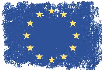 grunge flag of European Union