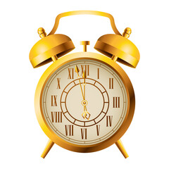 Wall Mural - happy new year golden alarm clock celebration icon