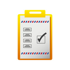 Sticker - postal service, checklist clipboard document with mail service