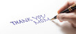 © hanahal - THANK YOU MOMの文字を万年筆で書いている手