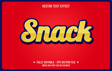 Wall Mural - editable text effect - snack yellow and blue modern style