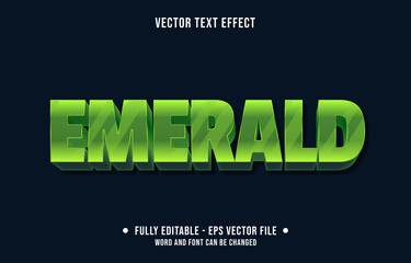 Wall Mural - editable text effect - emerald gemstone green modern style