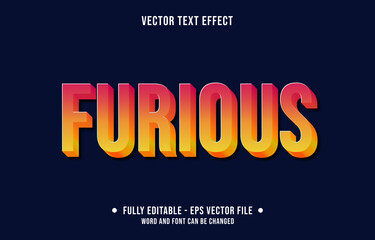Wall Mural - editable text effect - furious gradient red and yellow modern style