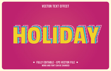 Wall Mural - Editable text effect - holiday popart yellow blue modern style