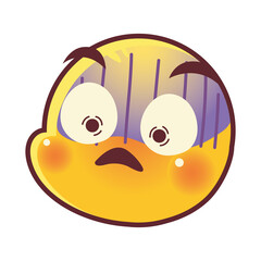 Sticker - funny emoji, scared emoticon face expression social media