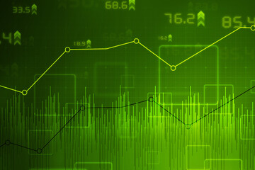 2d rendering Stock market online business concept. business Graph 