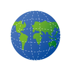 Wall Mural - world map globe earth icon design white background
