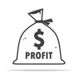 Bag of profit icon transparent vector isolated