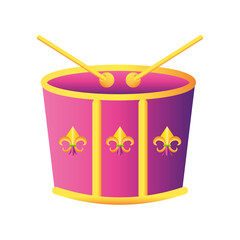 Poster - mardi gras music drum instrument icon design