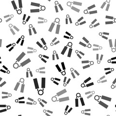 Sticker - Black Sport expander icon isolated seamless pattern on white background. Sport equipment. Vector.