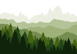 Berge mit Wald als Vektorgrafik