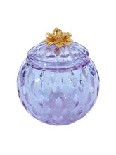 Luxury Blue Glass Vase With Lid On White Background