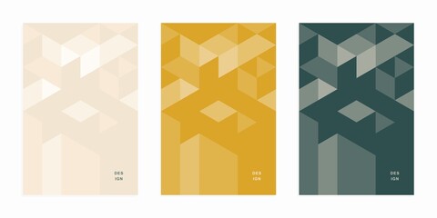 abstract geometric technological company brochure. corporate identity flyer. vector set business pre