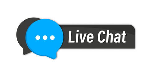 Fototapete - Live Chat button. Online support call center. Customer support. Chat messenger icon for web landing page, ui, mobile app, banner template. Client support button online chatting for advises