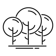 Sticker - Park trees icon. Outline park trees vector icon for web design isolated on white background