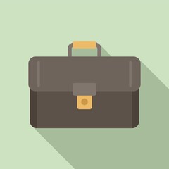 Canvas Print - Leather suitcase icon. Flat illustration of leather suitcase vector icon for web design