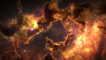 Galaxy Background, With Stars And Colorful Nebula Clouds. Outer Space Astronomy Image Showing An Interstellar Celestial View Of The Cosmos Beyond The Milky Way.