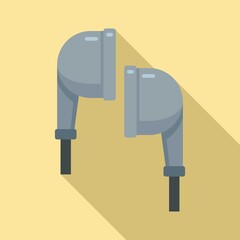 Canvas Print - Earphones icon. Flat illustration of earphones vector icon for web design