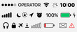 mobile icons - GUI design set - status bar icons - battery life icons. Status bar icon set