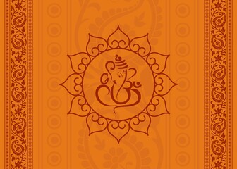 Sticker - Ganesha, wedding card, royal Rajasthan, India	