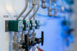 Oxygen helium nitrogen argon pipes in a research labaoratory