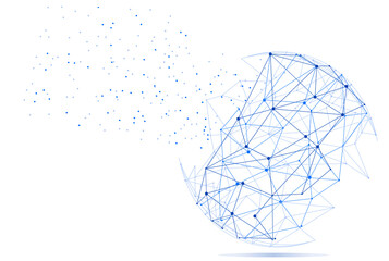 Wall Mural - global network concept. technology connection background. world globe blockchain technology backgrou