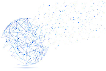 Wall Mural - global network concept. technology connection background. world globe blockchain technology backgrou