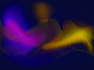 Vector abstract colorful background with a colored dynamic waves, line and particles