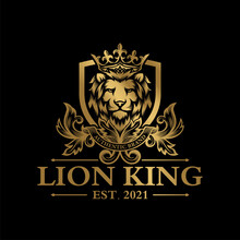 Luxury Golden Royal Lion King Logo Design Inspiration