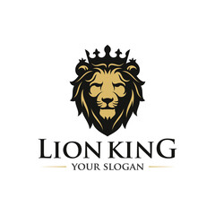 Wall Mural - Luxury Golden Royal Lion King logo design inspiration