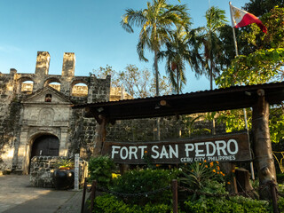 Cebu City/ Cebu - January 01, 2020: Fort San Pedro,  one of the  top tourist attractions in Cebu City.