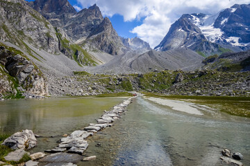 Cow lake, Lac des Vaches, in Vanoise national Park, France