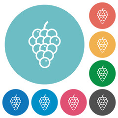 Poster - Grapes flat round icons