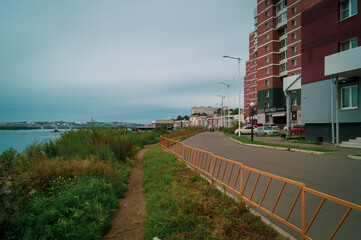 Walking along the roads of Irkutsk, Russia ,  Eastern Siberia