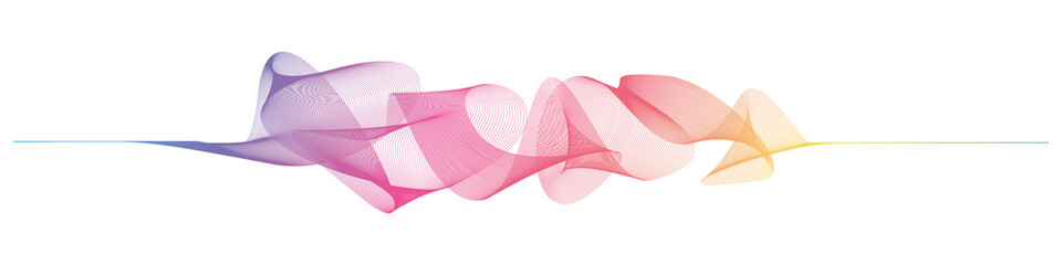 abstract vector rainbow wave melody lines on white background	
