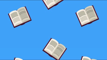 Sticker - open text books library pattern animation