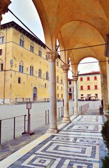 Poster - Exterior details of the Cathedral of San Zeno located in the historic center of the city of Pistoia in Tuscany, Italy