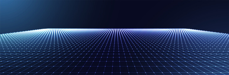Wall Mural - synthwave background. dark retro futuristic backdrop with perspective grid. abstract retrowave templ
