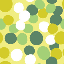 Vector Seamless Texture Background Pattern. Hand Drawn, Yellow, Green, White Colors.