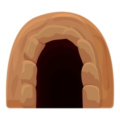 Wall Mural - stone tunnel icon. cartoon of stone tunnel vector icon for web design isolated on white background