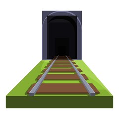 Wall Mural - railway land tunnel icon. cartoon of railway land tunnel vector icon for web design isolated on whit