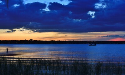 sunset over the lake