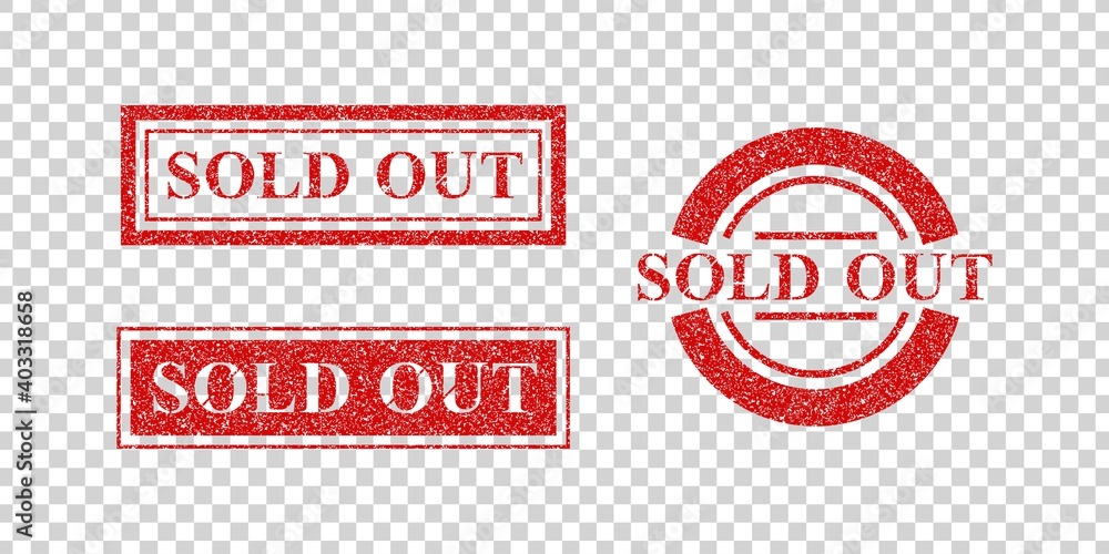 Vector realistic isolated red rubber stamp of Sold Out logo for ...