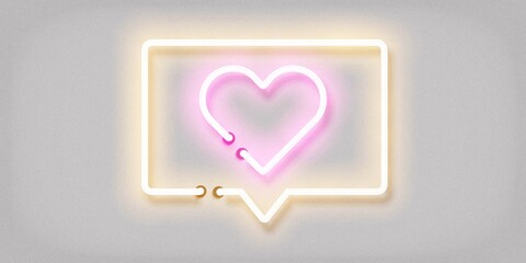 Wall Mural - vector realistic isolated neon sign of heart message logo on the white background. concept of happy 
