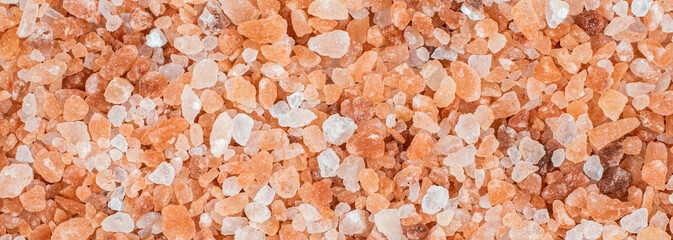 Pink Himalayan salt with visible details. texture or background