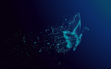 butterfly digital isolated on background. butterfly vector for banner, poster, placard and wallpaper